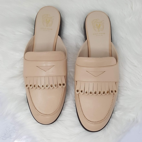Cole Haan Shoes - Cole Haan Nude Pinch Kiltie Slide Loafers 8.5B NEW